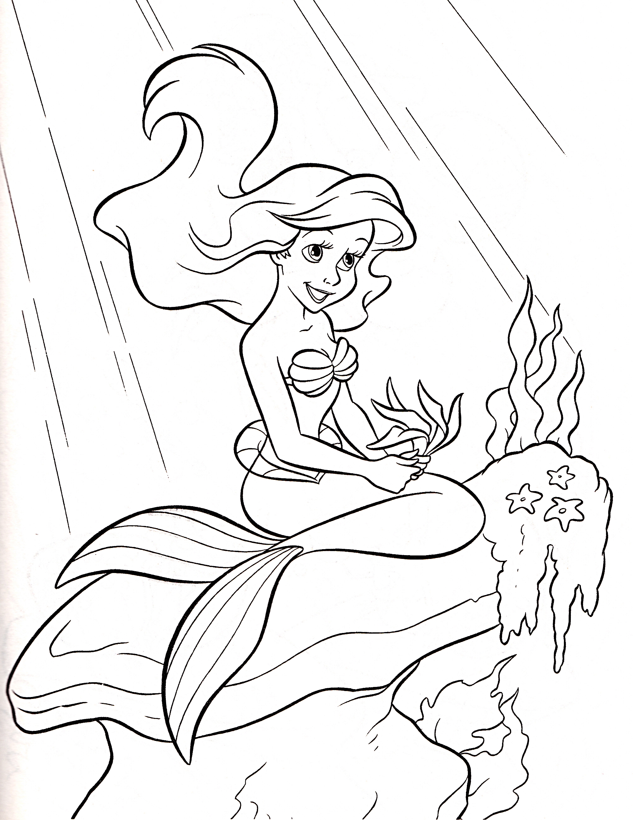 Walt Disney Coloring Pages Princess Ariel