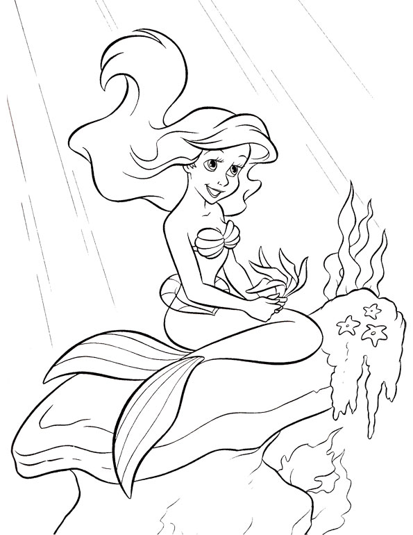 walt disney coloring pages princess ariel